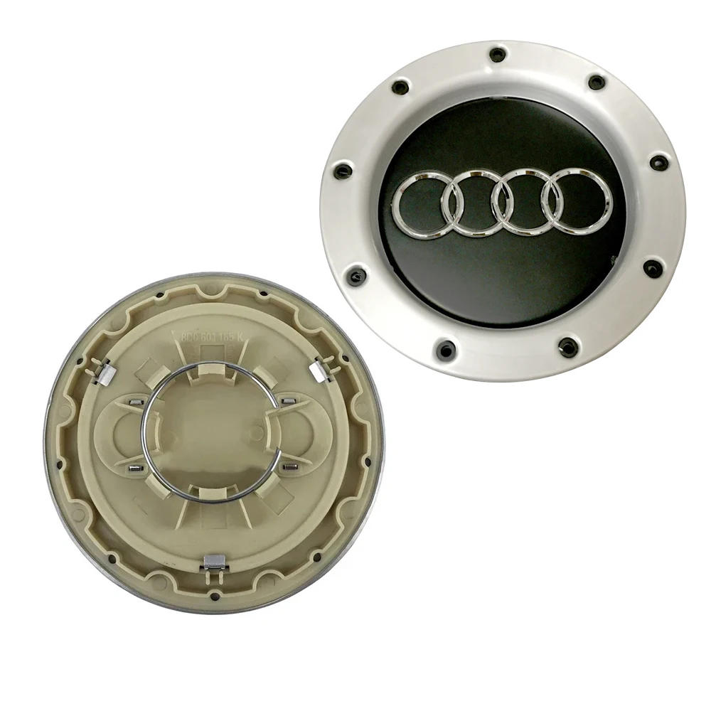 4pcs 146mm 8D0601165K Grey Black Wheel Center Hub Caps Rim Caps Emblems Badge logo for audi Quattro TT A2 A3 A4 A8 S6 Q5 Q7 RS6