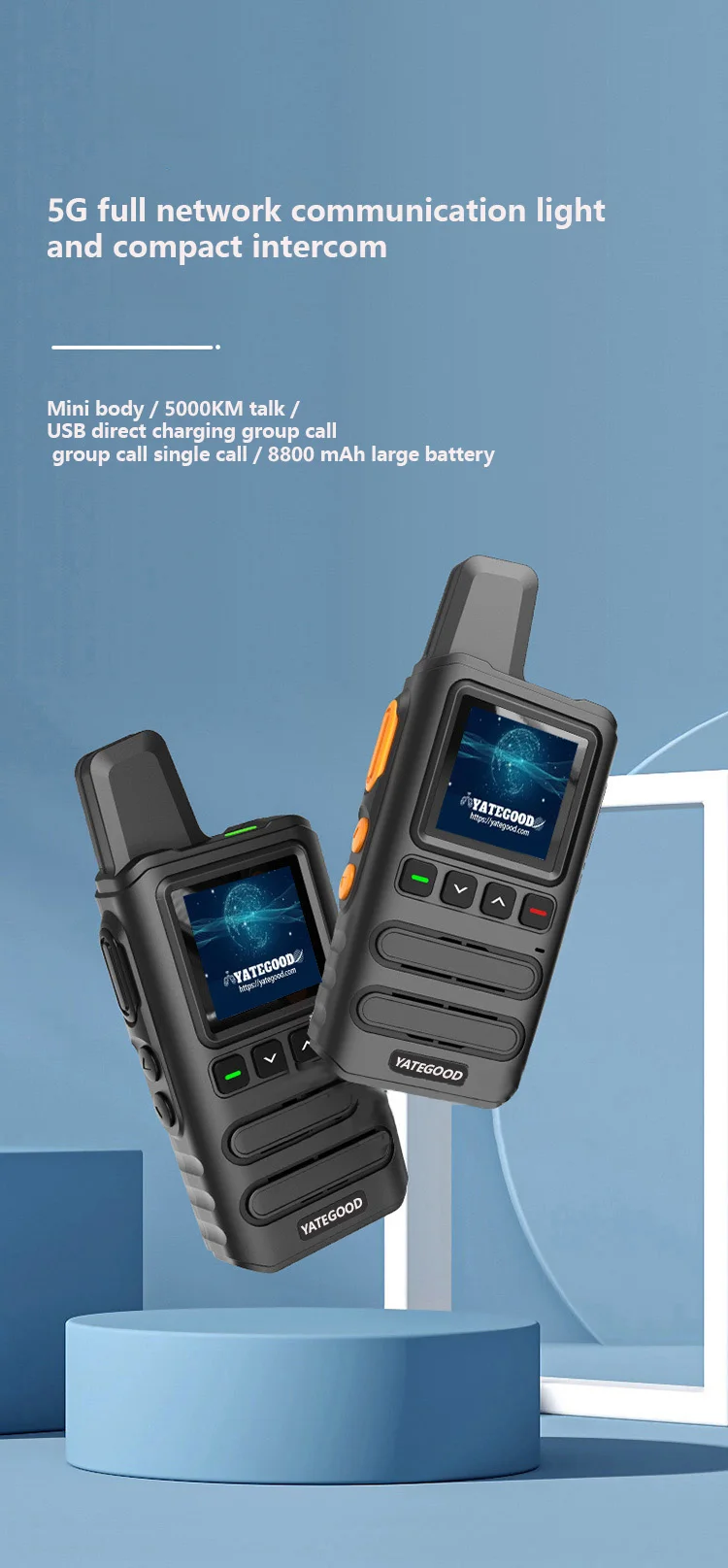 YATEGOOD G777 Walkie Talkie No distance limit Intercom Long standby Portable More than 5000KM 4G 5G
