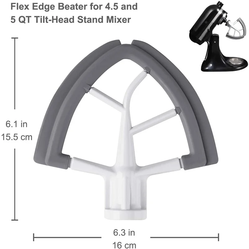 フレックスエッジパドルアタッチメント キッチンエイド 4.5-5 QT チルトヘッドスタンドミキサー交換用シリコンビーターボウルスクレーパーブレード