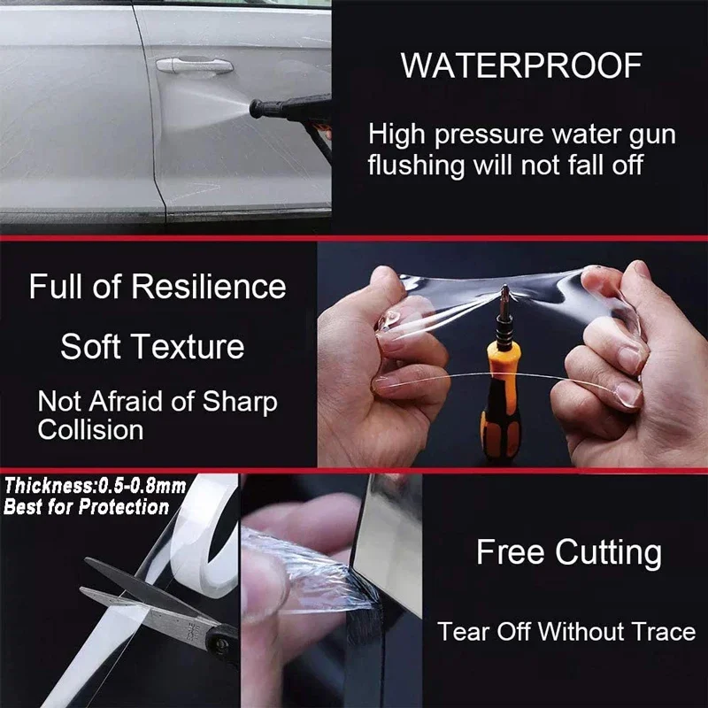 Adesivi per auto Protezione per davanzale della porta Adesivo universale per bordo della portiera dell'auto Pellicola protettiva antigraffio per paraurti per auto Accessori per lo styling dell'auto