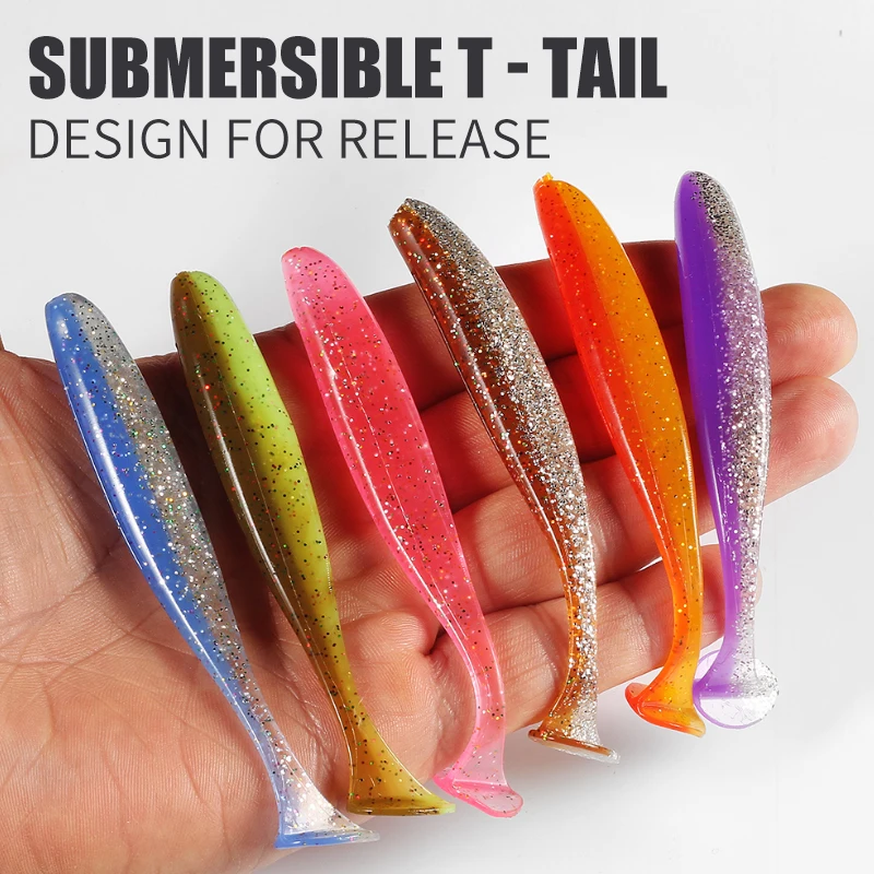 2020 Siêu Lục Địa Mới Mềm Mồi Nhử Mồi Dụ Cá Leurre Shad Đôi Dẻo Silicone Mồi T Đuôi