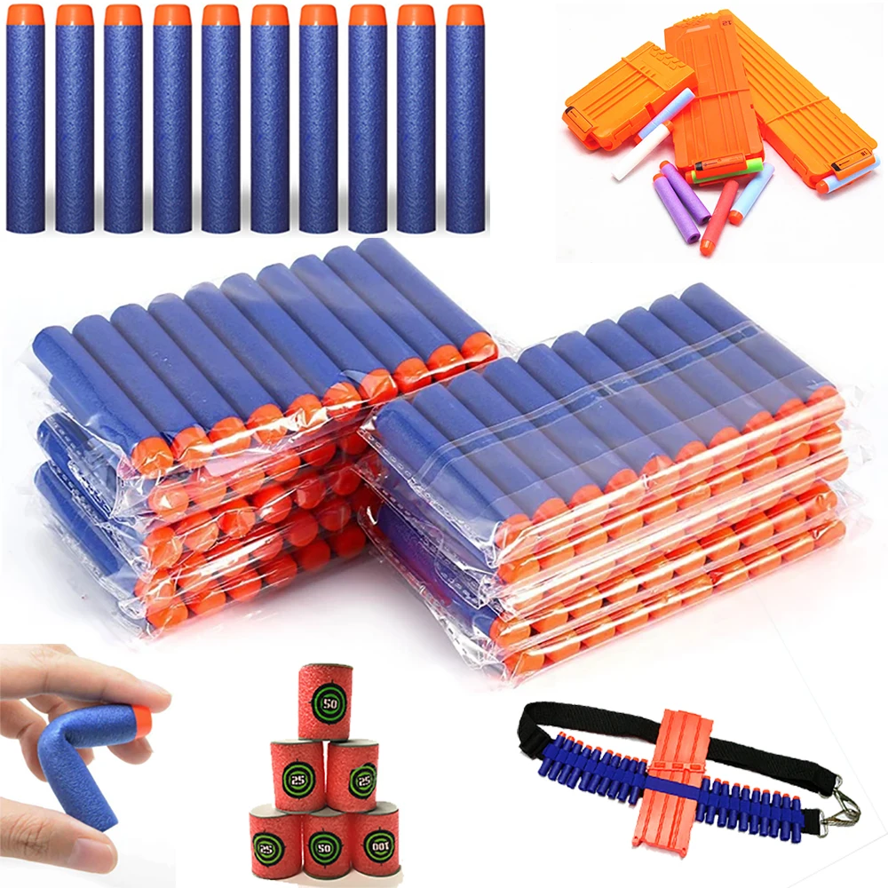 100/50 Stück 7,2 cm Nachfüll-Darts-Kugeln für Nerf N-Strike Elite Series Blasters Gun Soft Bullet Foam Guns Zubehör Kinderspielzeug