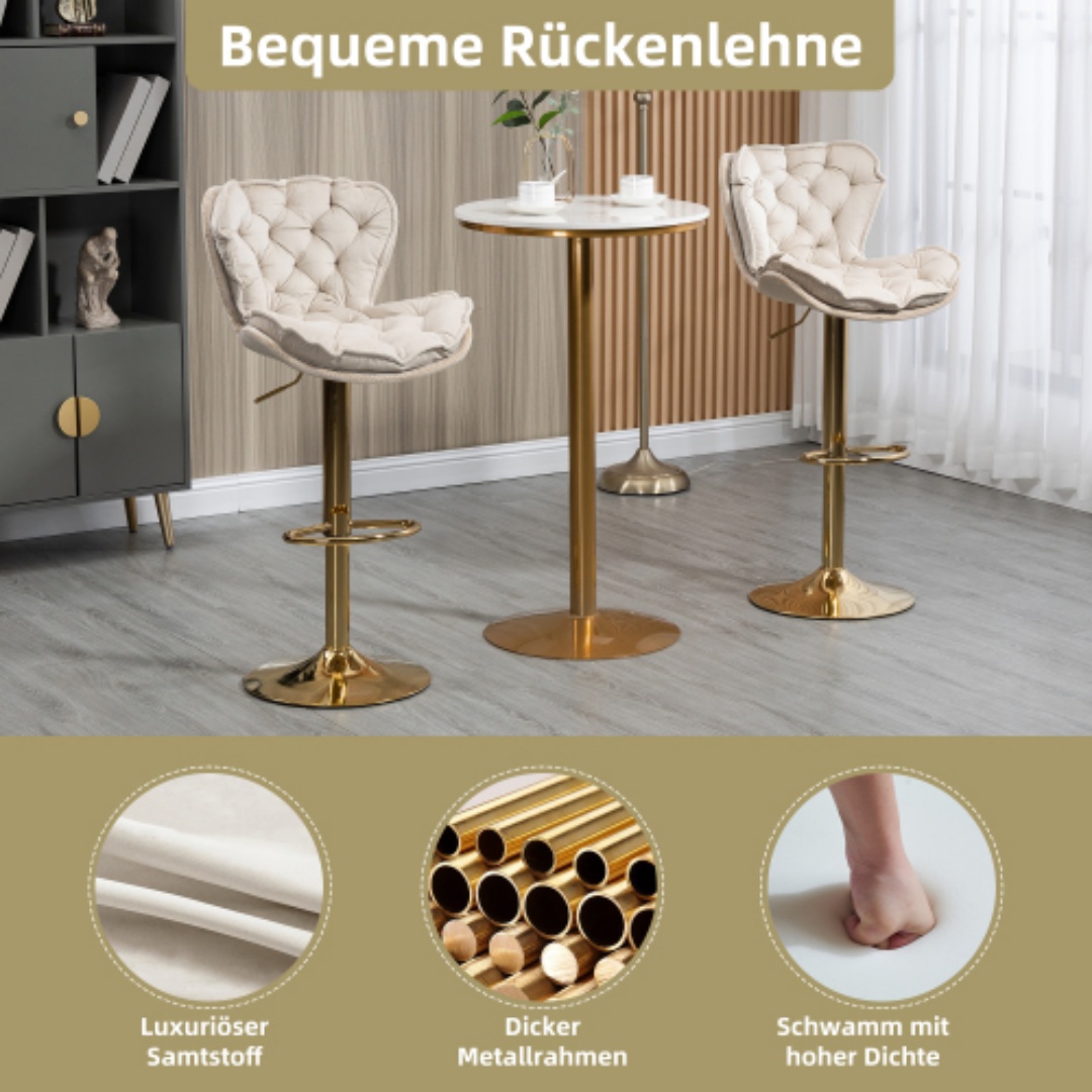 (Old SKU:W1880116799)Swivel Bar Hocker 2 Stück Set Einstellbare Thekenhöhe Stuhl mit Fußstütze für Küche, Esszimmer, Wohnzimmer