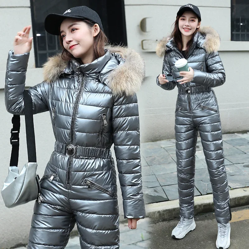 Frauen Reißverschluss Stehkragen Mit Kapuze Warme Overalls Winter Harajuku Straße Parkas Overalls Frauen Mode Langarm Schlank Parkas