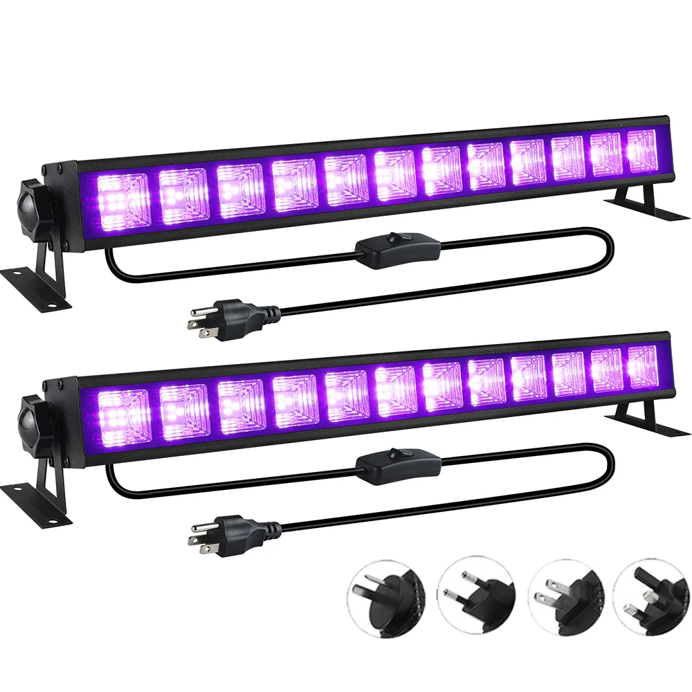 40 LED luz UV negra 40W interruptor de barra de luz negra iluminado que brilla en la oscuridad suministros de fiesta para escenario de cartel fluorescente de Halloween