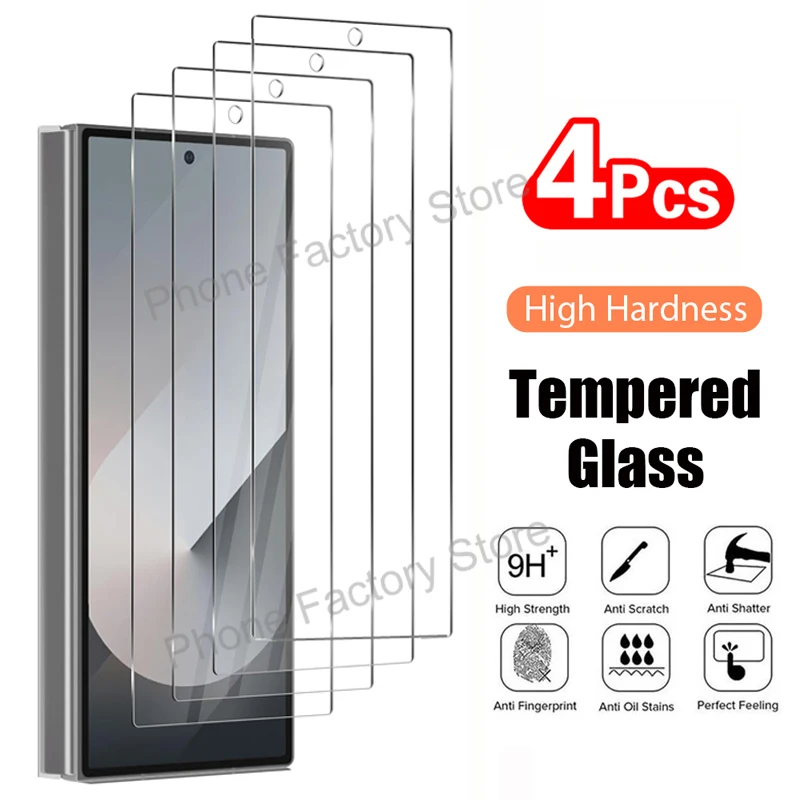 4 Uds vidrio templado para Samsung Galaxy Z Fold 7 6 5 4 3 Protector de pantalla Premium transparente para Samsung Z ZFold 6 5 Fold5 película de vidrio