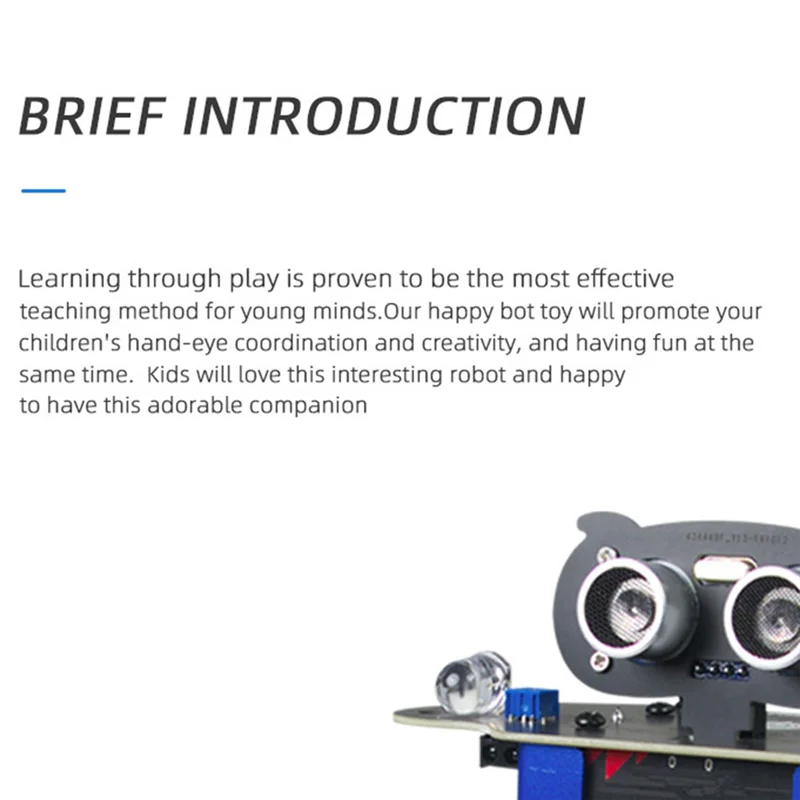 ABKR-Happybot Programação Carro Robô + XR Scratch Biped Walking Dance Music Micro:Bit Placa-mãe APP