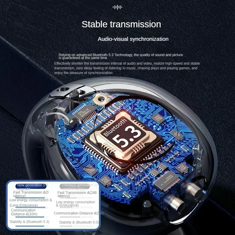 T75 Fone auriculares Bluetooth 5,3 auriculares inalámbricos de conducción ósea Clip oreja música cancelación de ruido llamada HD auriculares deportivos para juegos