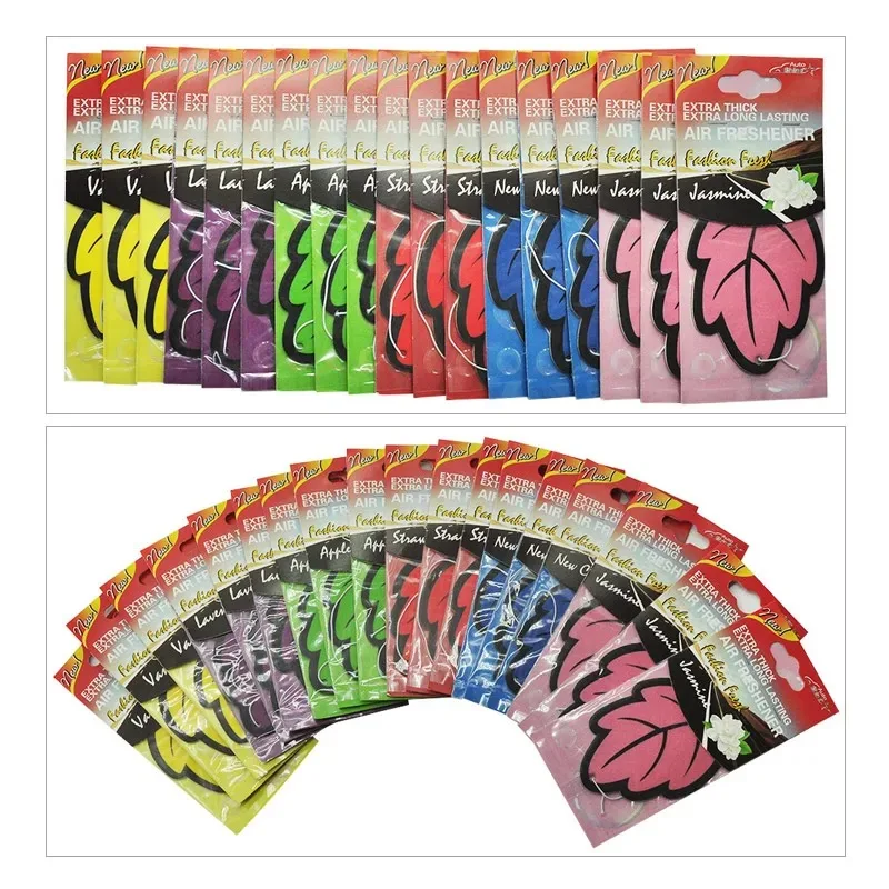 Ambientador de aire para coche, papel de té perfumado Natural, colgante automático, Perfume de vainilla, fragancia con forma de hoja, accesorios interiores, 3-60 piezas
