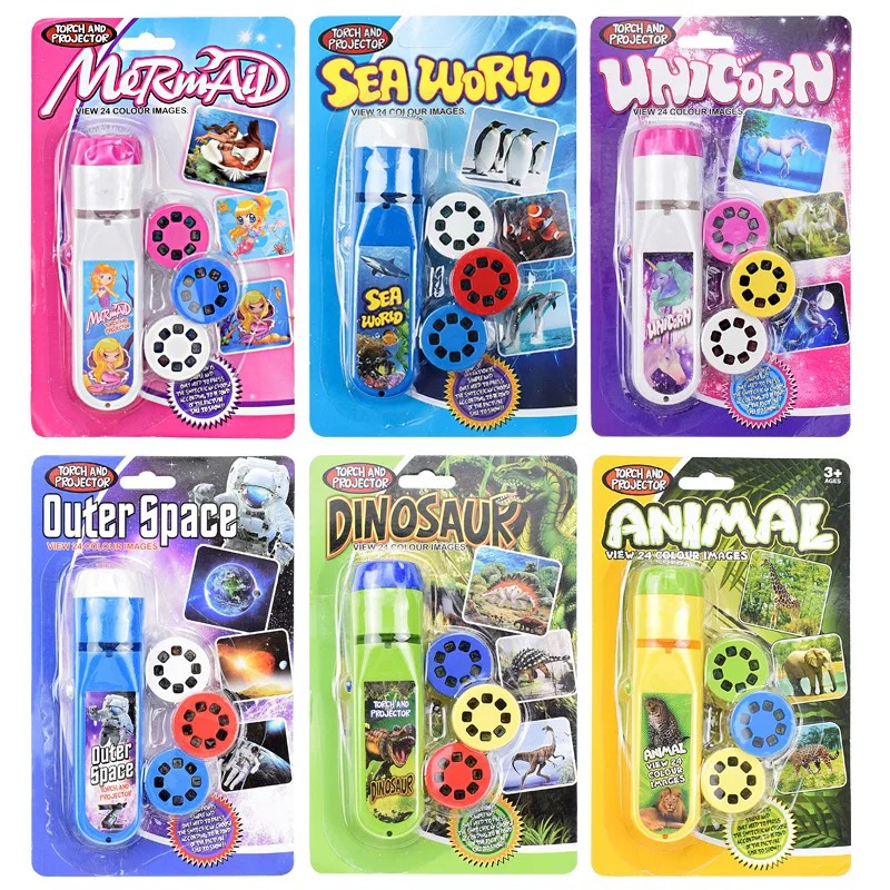 Children's Early Education Projector Flashlight Story Early Education Puzzle Dinosaur Ocean Space Pattern Bedtime Toy