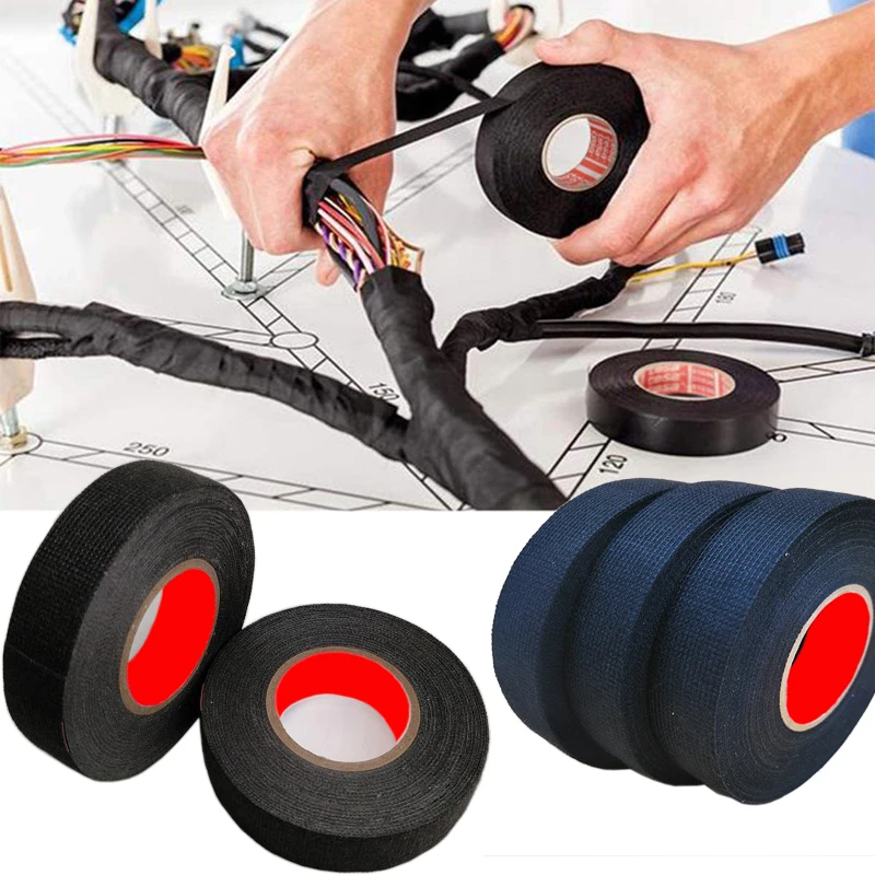 9/15/19/25/mm Electrical Insulation Heat-resistant Wiring Harness Tape  PET Bundle Flame Retardant Tape