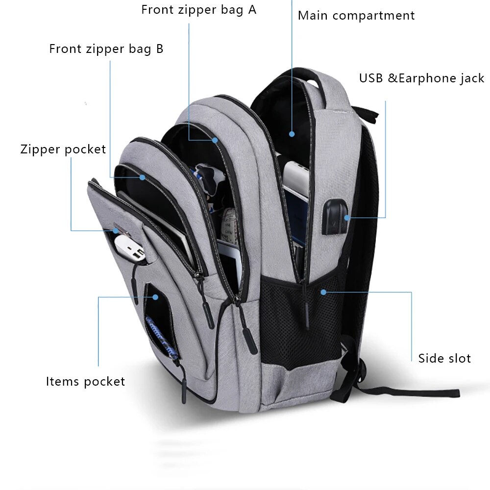 Large Capacity Backpack Men Laptop Backpacks Oxford High School Bags Teen College Student Backpack