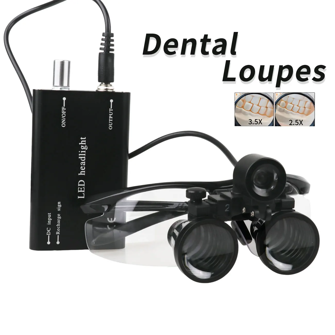 Dental Lupe 2,5X 3,5X Lupe mit LED Licht Gläser Chirurgische Lupe Dental Medizinische Lupe