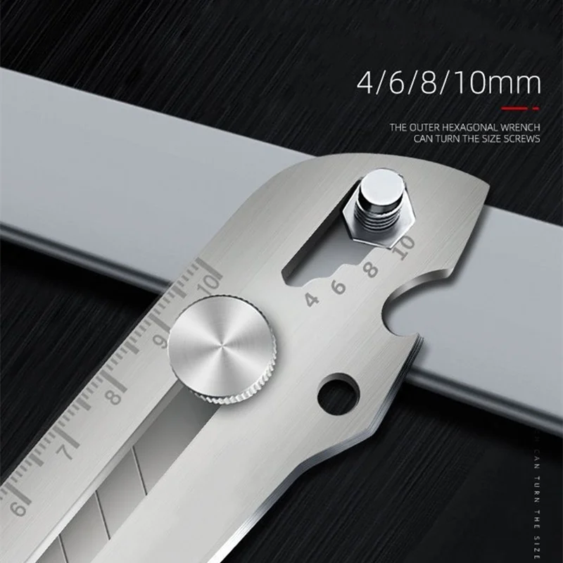 Coltello multiuso multiuso Taglierina per scatole retrattile completamente in acciaio inossidabile Heave Duty Coltello multifunzionale per carta da parati