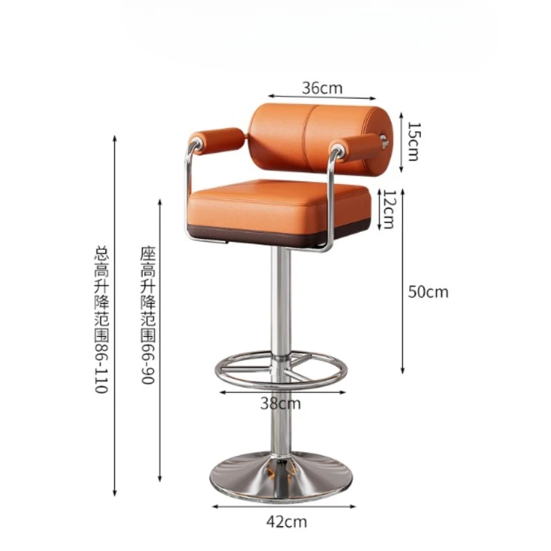 kitchen High dining bar chair backrest luxury Swivel counter Interior Armchair backrest high stool for counter ergonomic