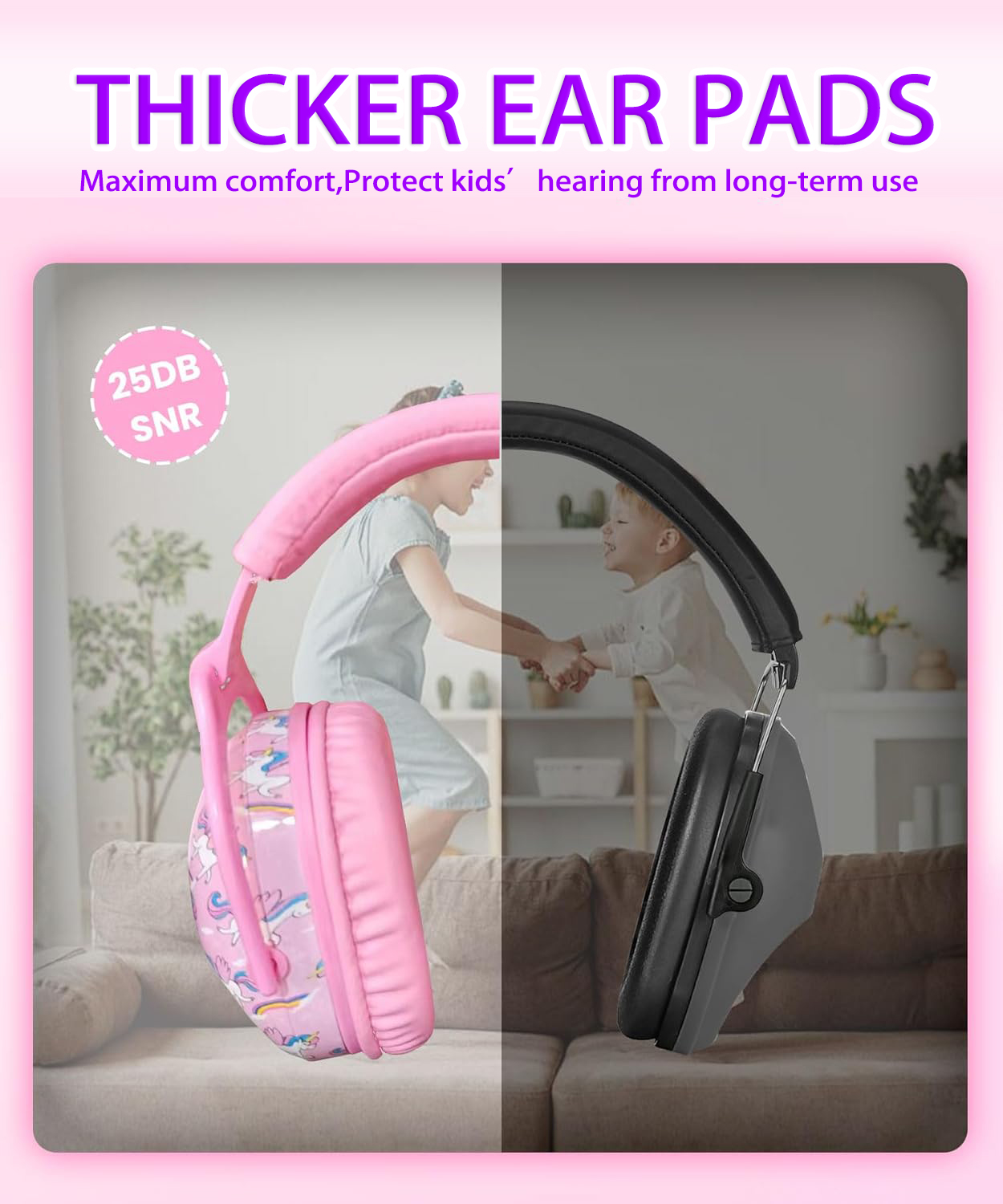 ZOHAN-orejeras de protección para los oídos para niños, orejeras de seguridad para los oídos, auriculares con reducción de ruido de unicornio, cubierta protectora para los oídos para niños