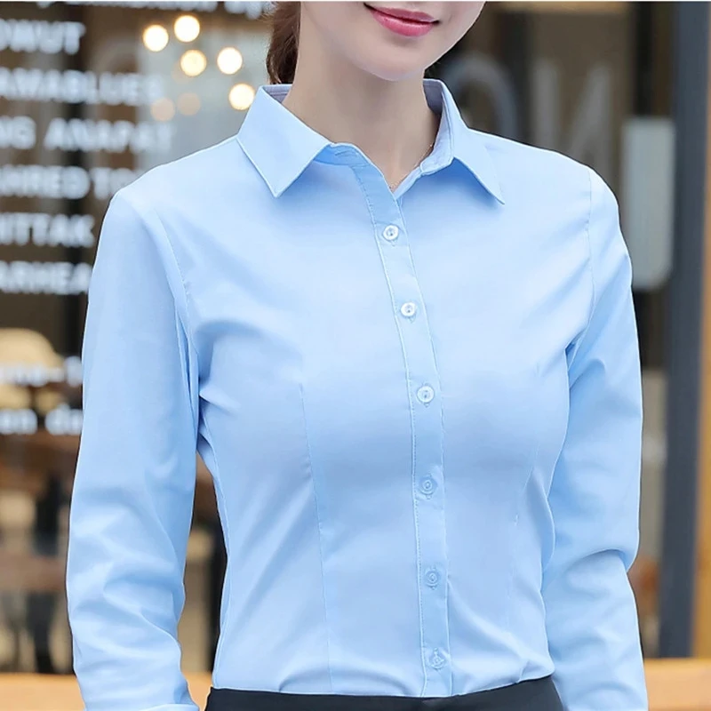 Camisas femininas blusas camisa branca manga longa blusa feminina topos ol camisa básica blusas 2023 moda elegante mulher roupas