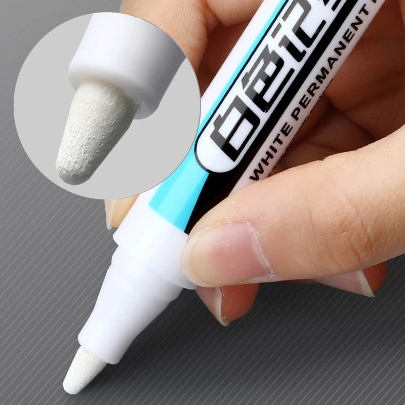 Weißer Marker, ölige, feine Spitze, Kurier, wasserfest, lichtecht, Werbung, Grußkarte, Reifen, Glas, Textmarker, kann nicht gelöscht werden