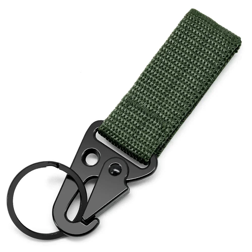 Cinto masculino de nylon, multifuncional, tático ao ar livre, cinto de nylon, chave, fivela, montanhismo, portátil, gancho de águia
