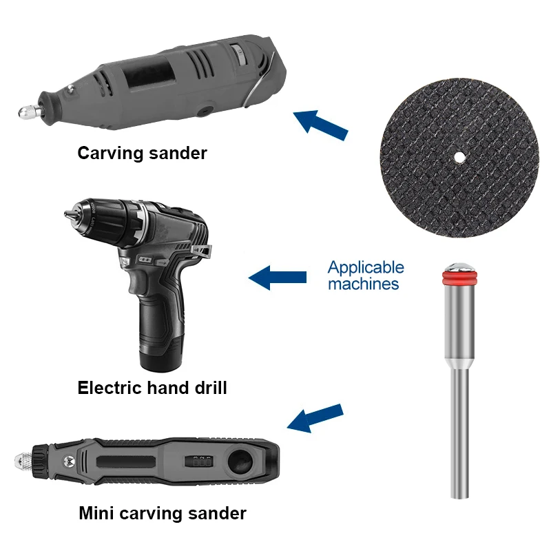 CMCP 101/102pcs แผ่นตัดโลหะสําหรับเครื่องบด Dremel โรตารี่เครื่องมือใบเลื่อยวงเดือน Mandrels แผ่นตัดขัด