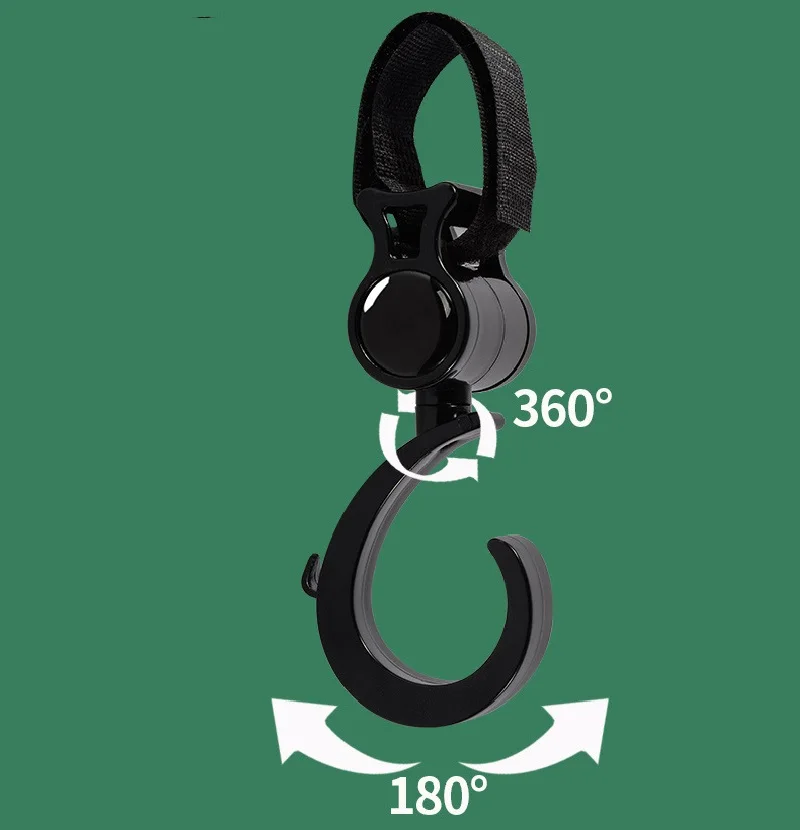 Accesorios para cochecito de bebé, gancho multiusos giratorio de 360 grados, ganchos colgantes, soporte para bolsa, accesorios para bebé, 2 uds.