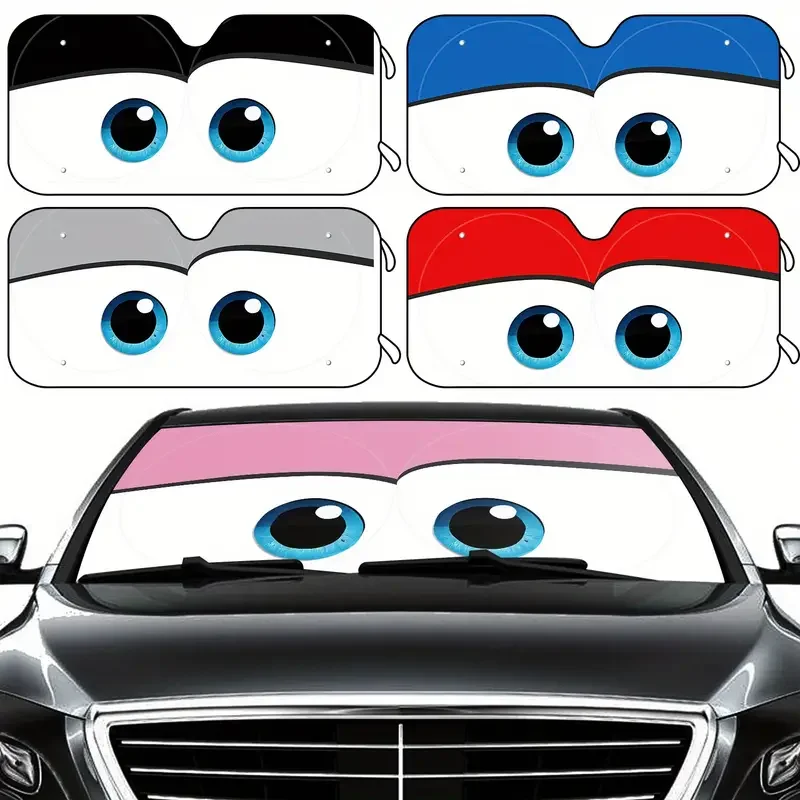 Láminas de ventana de dibujos animados, 4 colores, ojo Pixar, parabrisas calefactable, parasol, visera de ventana delantera de coche, herramientas de protección Solar, nuevo amagi