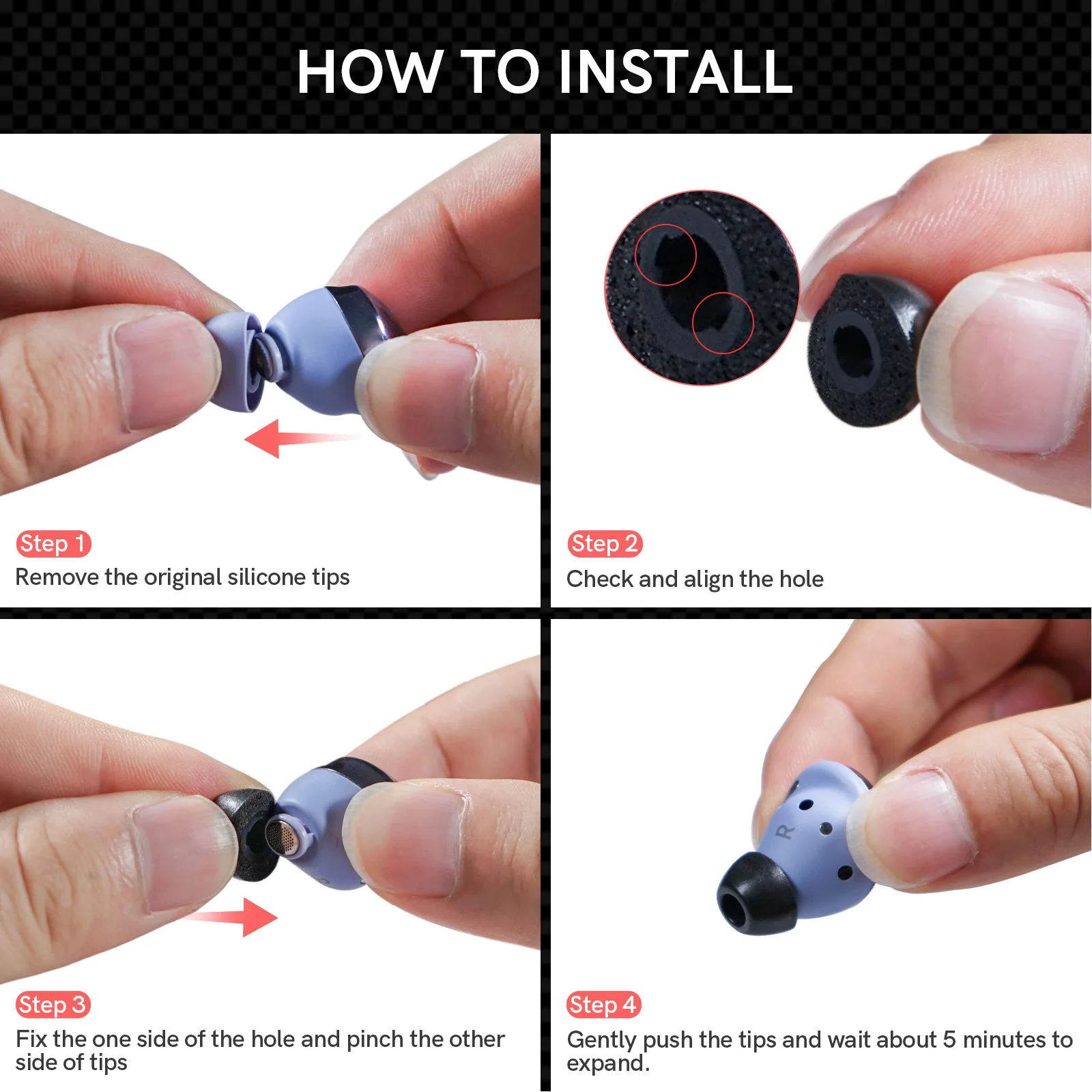 Memory Foam Eartips for Samsung Galaxy Buds 3 Pro Eartip Soft Earplugs Anti-Slip Earbuds Ear Tips For Buds3 Pro Earphone Case