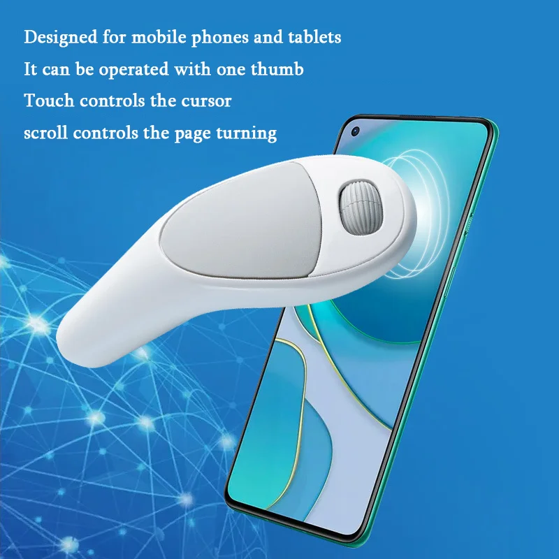 Mini Wireless Bluetooth Mouse Remote Control Rechargeable Type-C Mice Touch Control Thumb Finger Mouse For Phone iPad Tablet