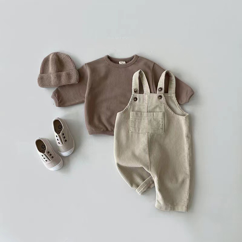 Nueva primavera, pelele con tirantes de pana Lisa para bebés y niñas, mono básico suave para niños, mono, ropa