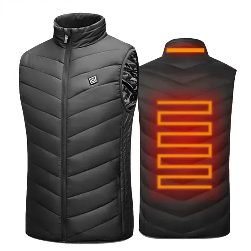 17 エリア加熱ベストジャケットメンズ冬の USB 加熱ベスト自己加熱服カジュアルスポーツハイキング加熱ノースリーブコート S-6xl