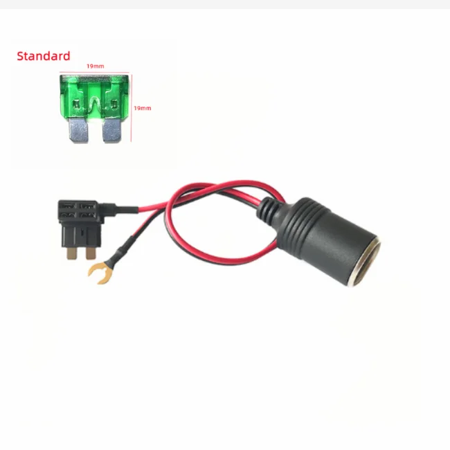 12 V-24 V Auto Zekeringkast Niet-destructieve Installatie Sigarettenaansteker Oplader Kabel Vrouwelijke Socket Plug connector 18AWG 10A