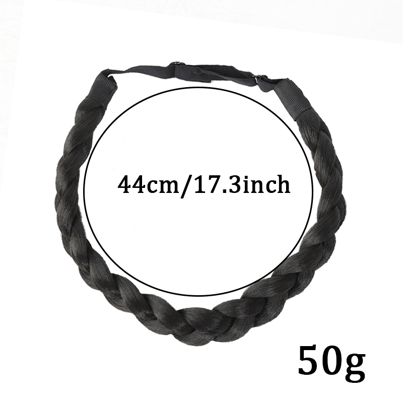 Peruca de fibra sintética ajustável para mulheres, faixa trançada à mão, adequada para uso diário, elegante de usar