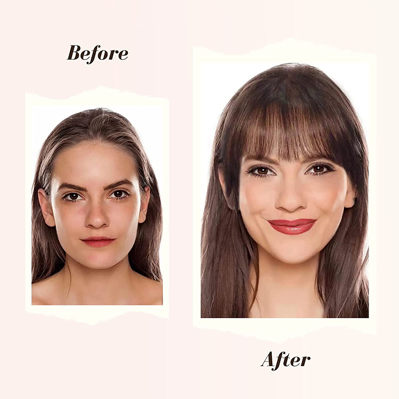 Synthetische Haarspange im Pony, braun gefärbt, unsichtbare vordere Fransen, Clip-in-Haar, Air Bangs, natürlicher schwarzer Kunsthaar-Pony für Mädchen