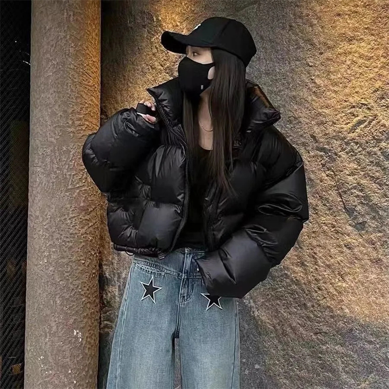 Parkas coreanas para mujer, abrigos acampanados, moda de bombardero, pantalones cortos sencillos y gruesos, ropa de calle que combina con todo, Chic J, novedad de 2024