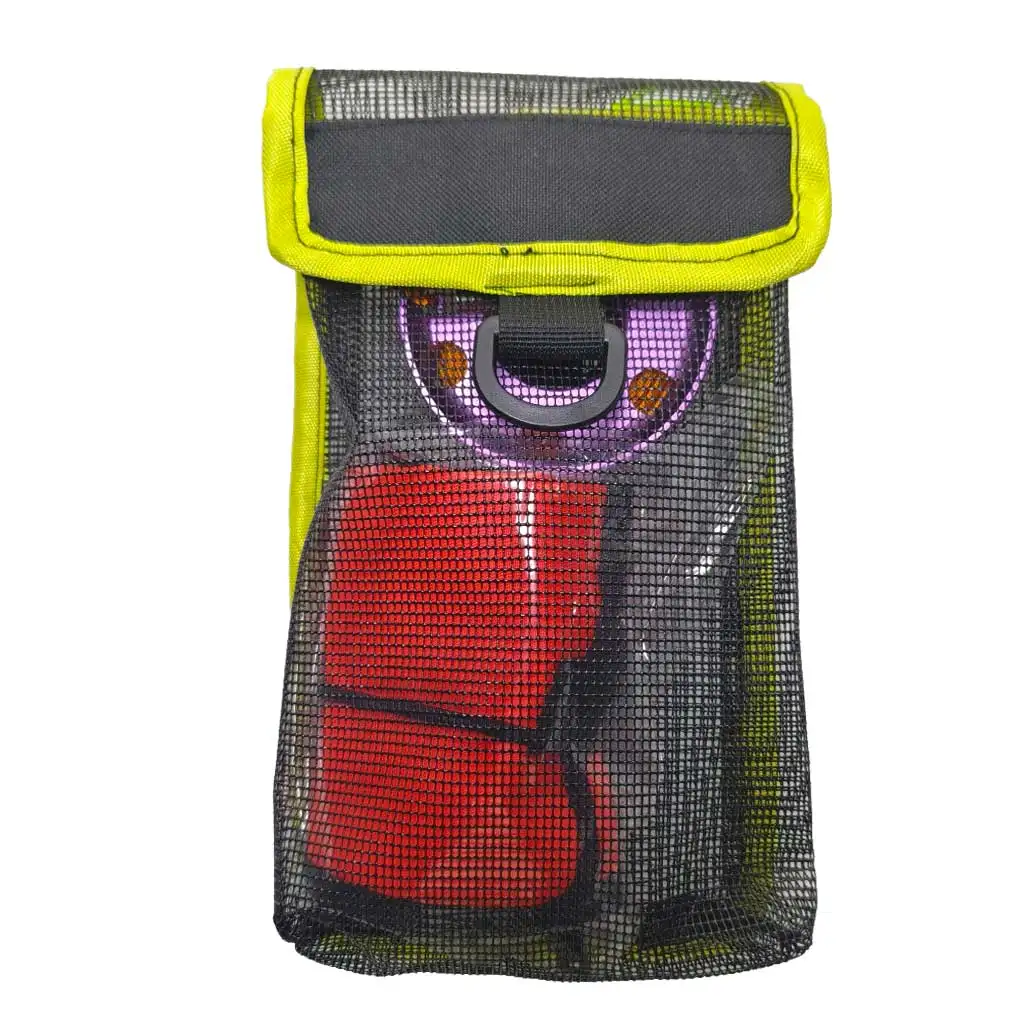 Scuba Diving SMB Storage Bag Tech Cave Diving Signal Tub Reel Snap Sausage Buoy Diver Safety Marker Buoy Mesh Carry Pouch