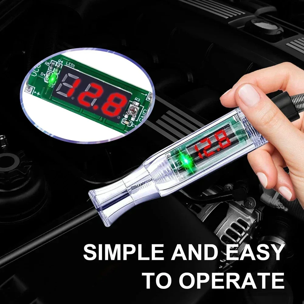 QXNY-probador de circuito automotriz, luz de prueba, 5V, 12V, 24V, 36V, 48V, 90V CC, pantalla LCD Digital, prolongación para sedán, SUV, RV, camión, césped