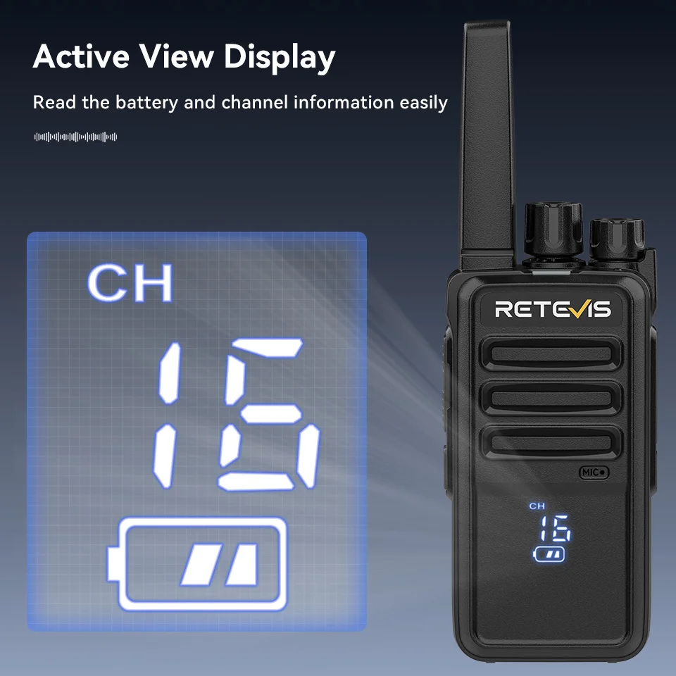 Retevis RT68H RT668H Walkie Talkie Walkie-talkie sin licencia Pantalla oculta de largo alcance Práctico Radio tipo C Comínicador Negocios