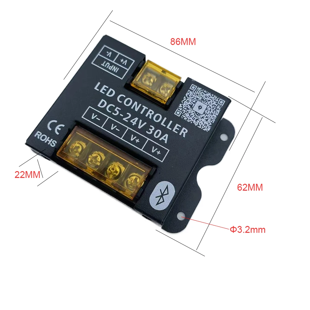 DC12-24V 30A 360W App per telefono cellulare Connessione Bluetooth Controller per strisce LED dimmer con RF Touch Uso remoto per luce LED