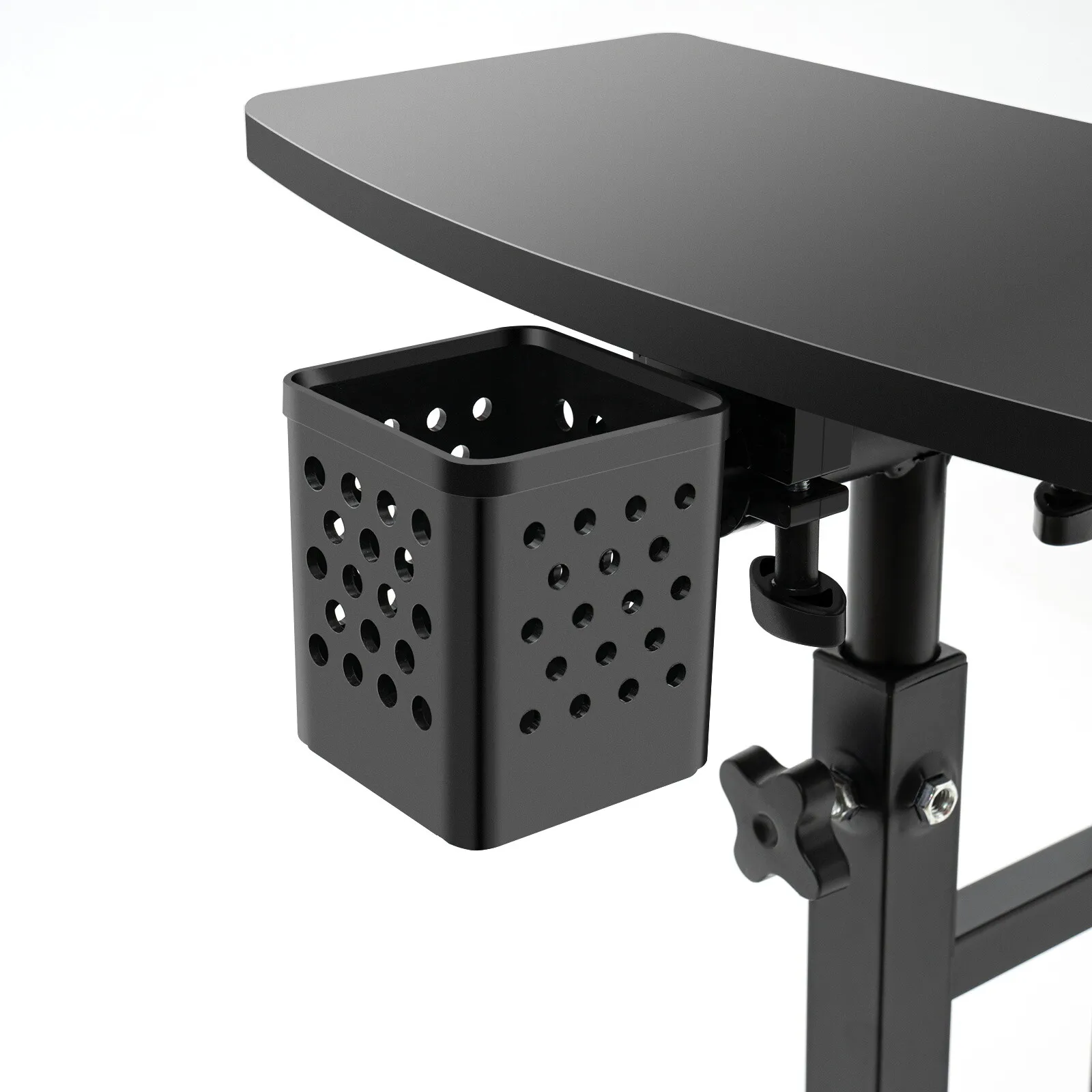 Professional Tattoo Workbench with Dual 25in Workstations & Adjustable Height, Portable Rolling Design for Studio/Home Use