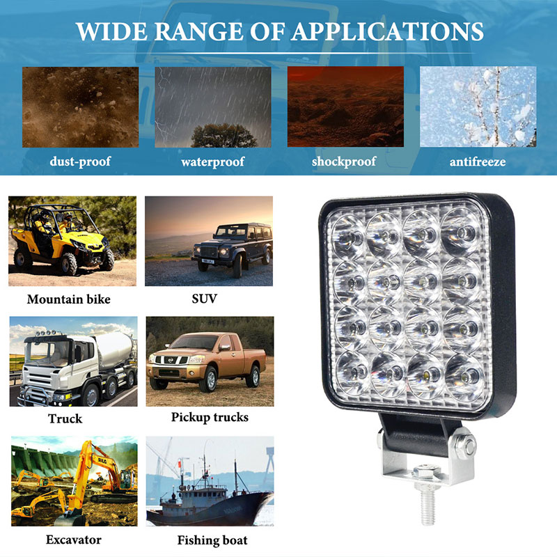1/2 pièces voiture barre de LED lampe de travail MINI 16SMD 12V TV tout-terrain conduite antibrouillard vert bande lumineuse de travail pour camion SUV 4WD bateau ATV