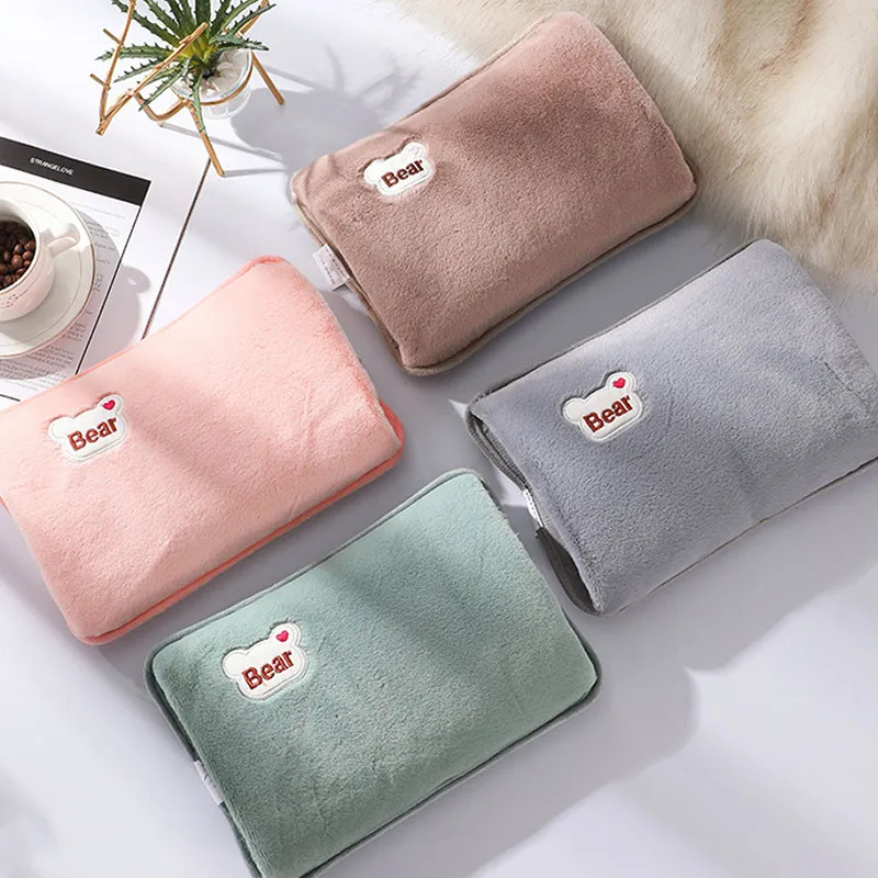 ชาร์จน้ําร้อนขวดน่ารักไฟฟ้ามืออุ่น EU Plug Reusable Hot Compress กระเป๋าเครื่องทําความร้อน Pad กระเป๋ามืออุ่น
