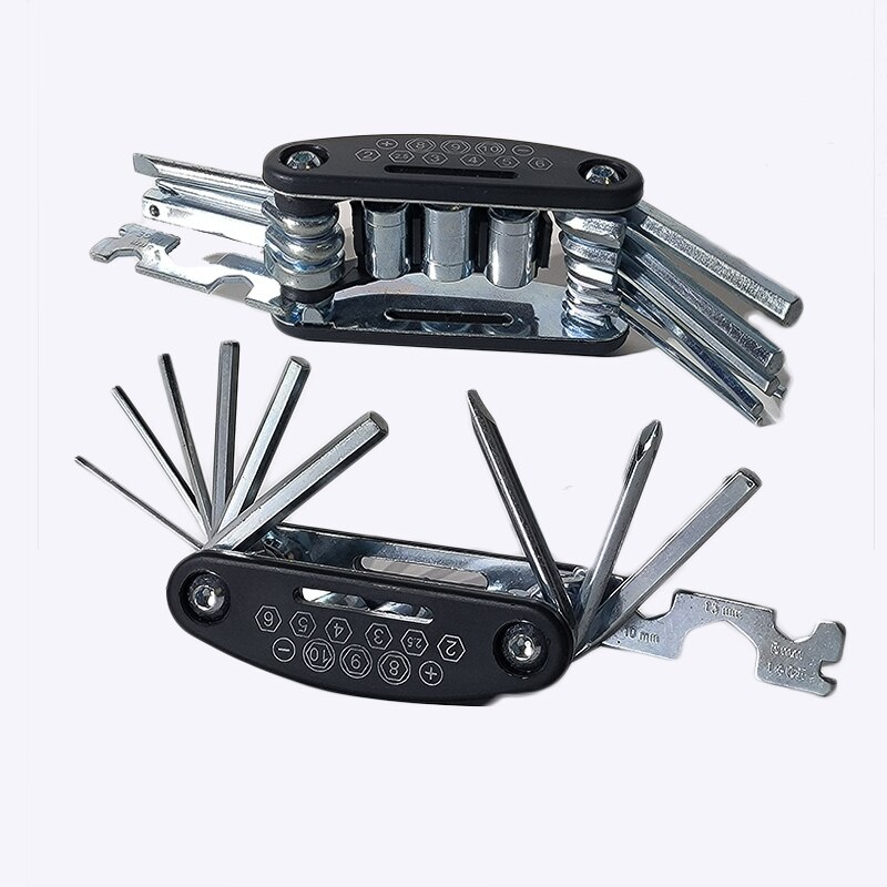 16 em 1 chave multiuso portátil para mountain bike e motocicleta, ferramentas de reparo