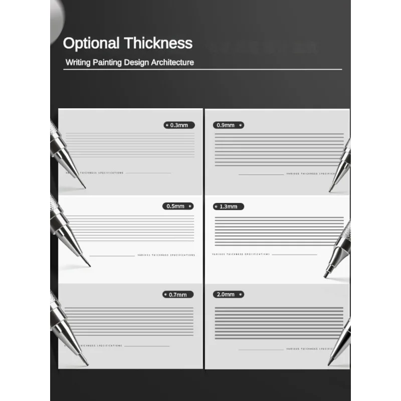 Mechanical Pencil Set 0.3 0.5 0.7 0.9 1.3 2.0mm Full Metal Art Drawing Painting Automatic Pencil Office School Supply Stationery