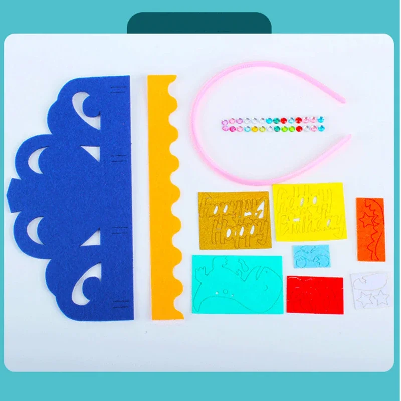 4 ピース/ロット DIY 工芸品おもちゃクラウンクリエイティブ紙スパンコール動物パターンのおもちゃ子供のための子供幼稚園アートパーティーの装飾