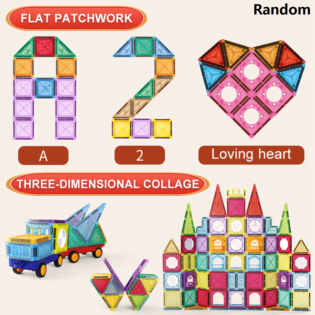 Telhas magnéticas para crianças de 3 a 5 e 4 a 8 anos, brinquedos magnéticos para 3 4 5 6 7 8 + anos, meninos, meninas, crianças, blocos de construção magnéticos, preschoo