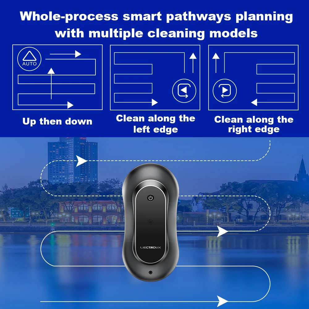 Робот для мытья окон Liectroux YW810, двухсторонний распылитель воды,умная память, лазерный датчик, робот-очиститель окон
