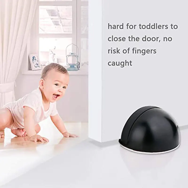 1 ~ 5PCS สแตนเลสสตีลแม่เหล็กประตู Punch-ฟรีประตู Touch แม่เหล็กดูดยาง Semi-circle anti-collision ประตูหยุด