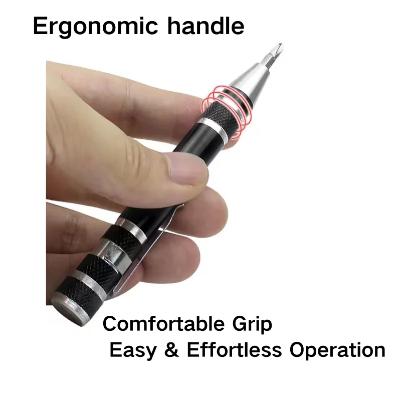 Penna cacciavite portatile 8 in 1 in lega di alluminio - Punte magnetiche intercambiabili per riparazioni facili e strumenti di riparazione per lo smontaggio