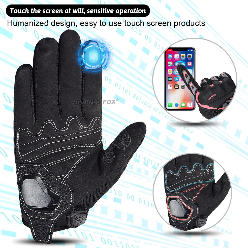 Suomy Motorradhandschuhe Sommer Mesh Atmungsaktive Moto Handschuhe Männer Frauen Touchscreen Motocross Handschuhe Touchscreen Radfahren Handschuhe