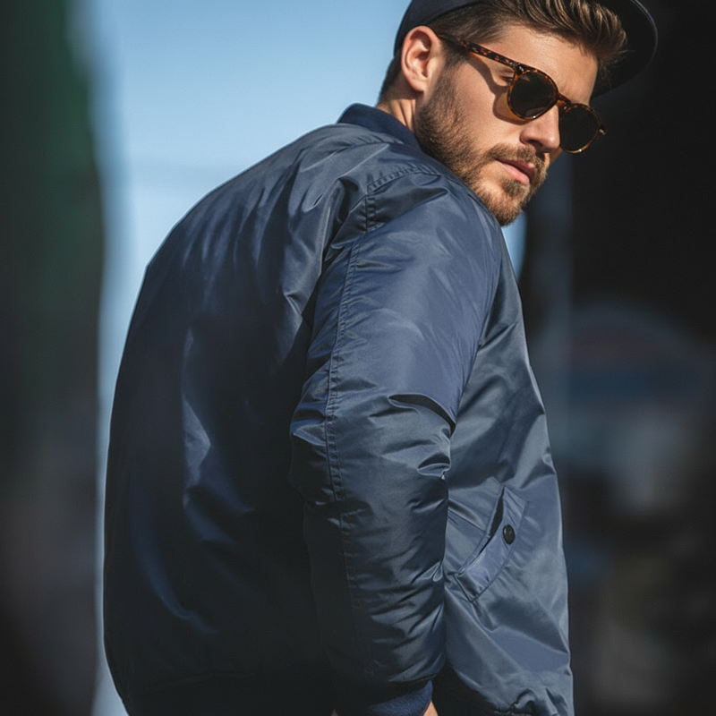 Maden Vintage MA1 Pilotenjacke, grün, verdickte, mit Baumwolle gefütterte Jacke, lässige Baseballtaschen, Flugreißverschluss, Oberbekleidung für Herren im Herbst